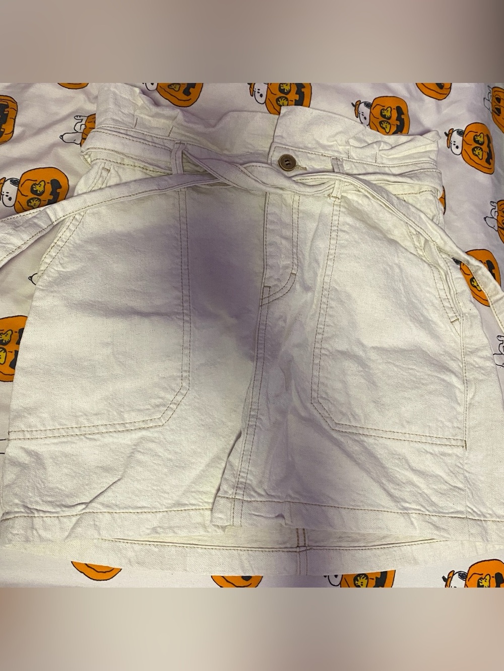 Free People White Denim Skirt